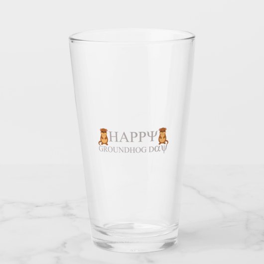 Happy Groundhog Day Glas (Vorderseite)