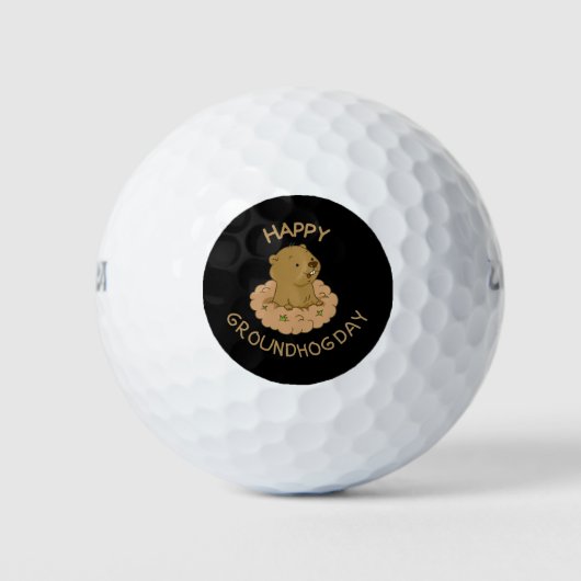 Happy Groundhog Day Golfball (Vorderseite)