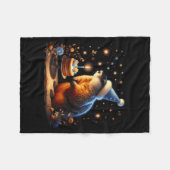 Happy Groundhog Day Ground Hog With Birthday Cake  Fleecedecke (Vorderseite (Horizontal))