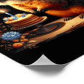 Happy Groundhog Day Ground Hog With Birthday Cake  Poster (Ecke)