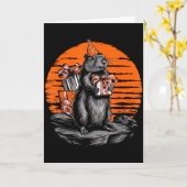 Happy Groundhog Day Ground Hog With Birthday Party Karte (Gelbe Blume)