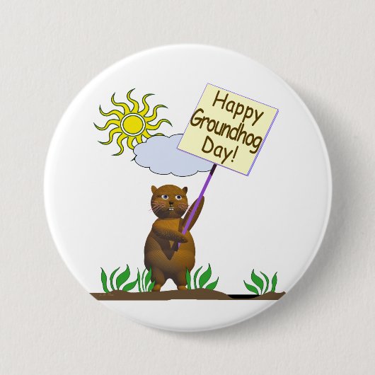 Happy Groundhog Day Groundhog Button (Vorderseite)