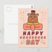Happy Groundhog Day - Groundhog Day Celebration Postkarte (Vorne/Hinten)