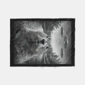 Happy Groundhog Day Groundhog Selfie With Ufos Fun Fleecedecke (Vorderseite (Horizontal))