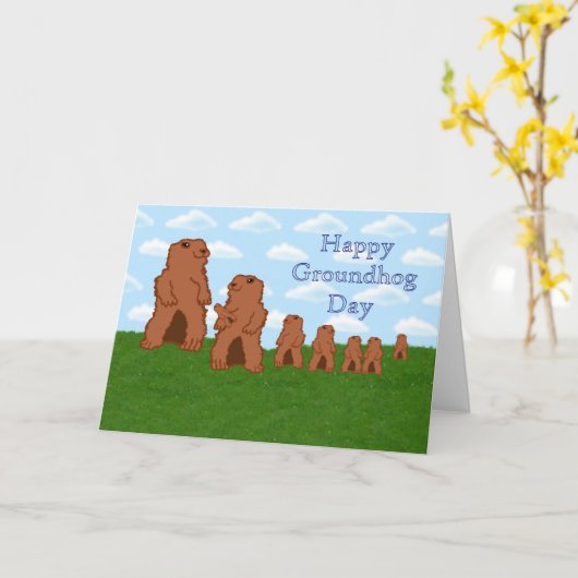 Happy Groundhog Day Groundhog's Day Spring Karte (Gelbe Blume)