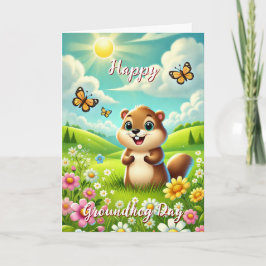 Happy Groundhog Day & History Card Willkommen Früh Karte