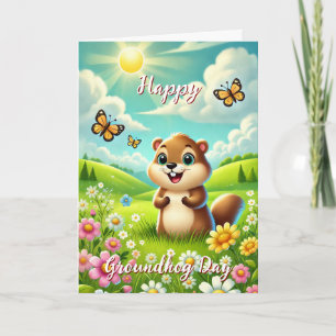 Happy Groundhog Day & History Card Willkommen Früh Karte