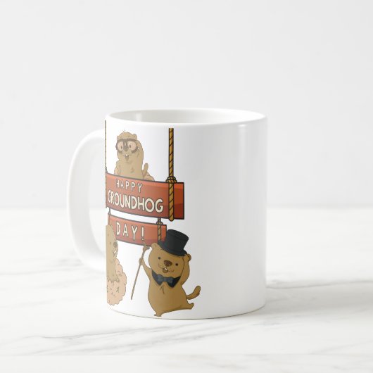 Happy Groundhog Day Kaffeetasse (Vorderseite Links)