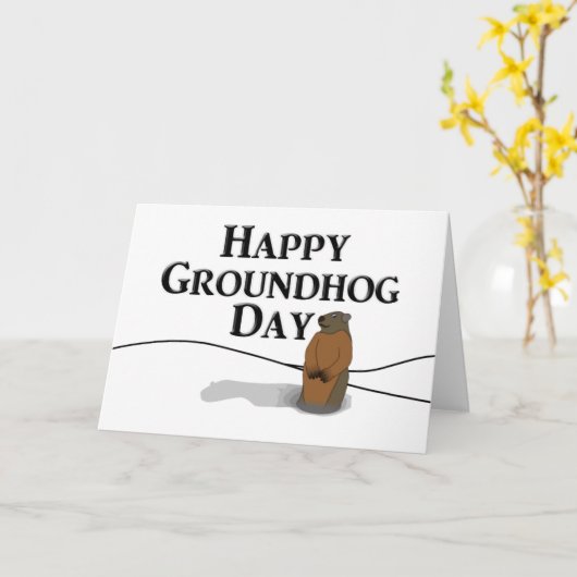 Happy Groundhog Day Karte (Gelbe Blume)