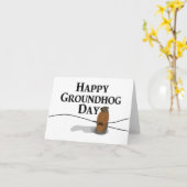 Happy Groundhog Day Karte (Gelbe Blume)