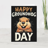Happy Groundhog Day Karte (Vorderseite)