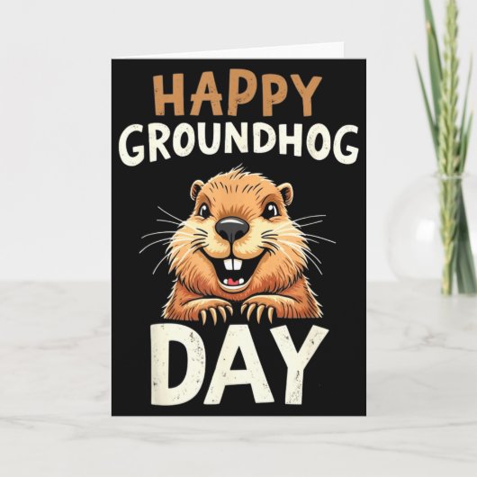 Happy Groundhog Day  Karte (Vorderseite)