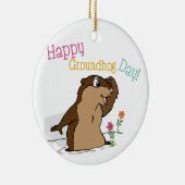 Happy Groundhog Day Keramik Ornament (Rechts)