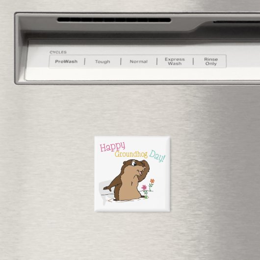 Happy Groundhog Day Magnet (In Situ (Geschirrspüler))