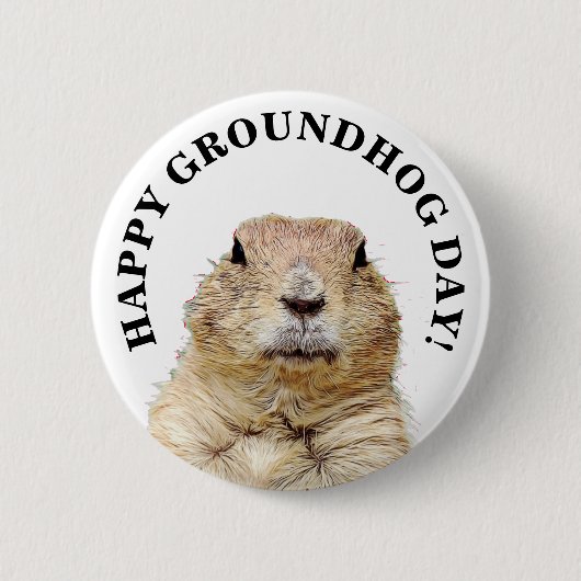 Happy Groundhog Day Niedlich Holiday Button (Vorderseite)