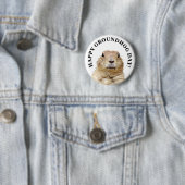 Happy Groundhog Day Niedlich Holiday Button (Beispiel)
