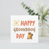 Happy Groundhog Day // Novelty Groundhog Day Blank Karte (Stehend Vorderseite)