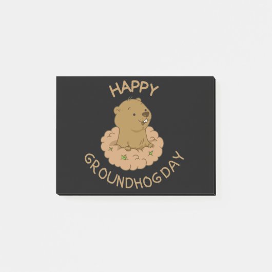 Happy Groundhog Day Post-it Klebezettel (Vorderseite)