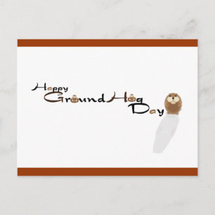 Happy Groundhog Day Postcard Postkarte