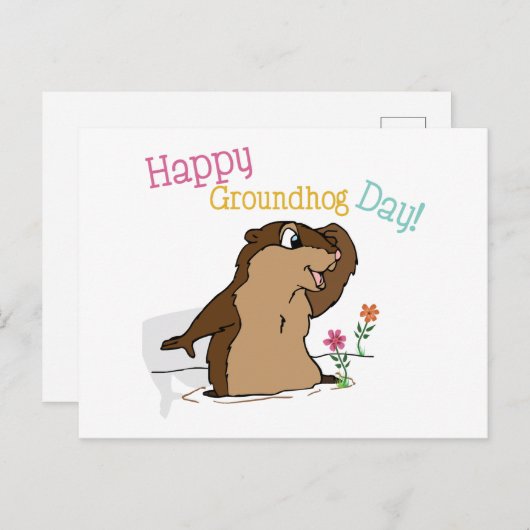 Happy Groundhog Day Postkarte (Vorne/Hinten)