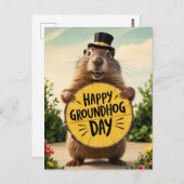 Happy Groundhog Day Postkarte (Vorne/Hinten)
