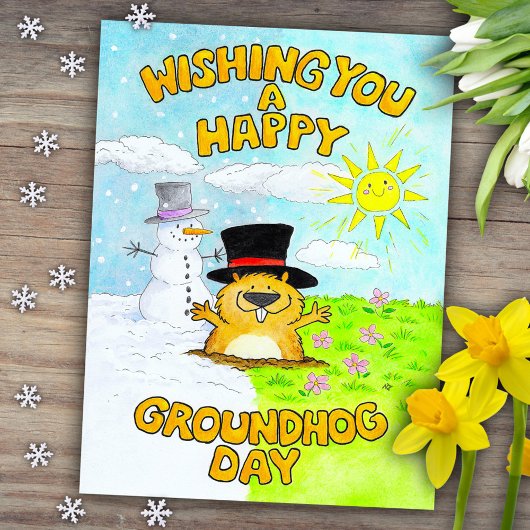 Happy Groundhog Day Postkarte