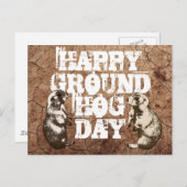 HAPPY GROUNDHOG DAY POSTKARTE (Vorne/Hinten)