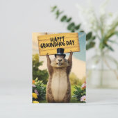 Happy Groundhog Day Postkarte (Stehend Vorderseite)