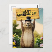 Happy Groundhog Day Postkarte (Vorne/Hinten)