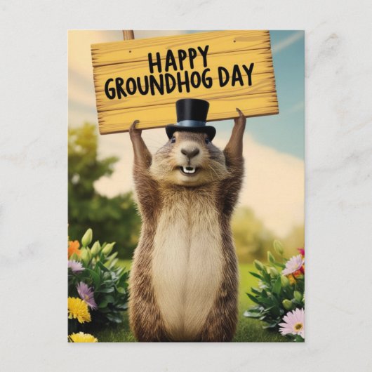 Happy Groundhog Day Postkarte (Vorderseite)