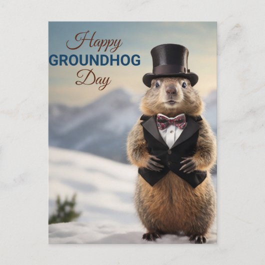 Happy Groundhog Day Postkarte (Vorderseite)