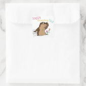 Happy Groundhog Day Quadratischer Aufkleber (Tasche)