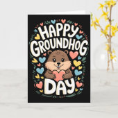 Happy Groundhog Day Shirt Funny Groundhog Day Humo Karte (Gelbe Blume)