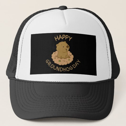 Happy Groundhog Day Truckerkappe (Vorderseite)