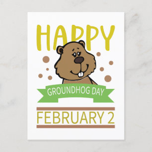 Happy Groundhog's Day 2. Februar Postkarte