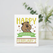 Happy Groundhog's Day 2. Februar Postkarte (Stehend Vorderseite)