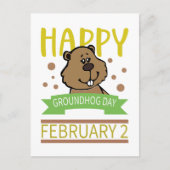 Happy Groundhog's Day 2. Februar Postkarte (Vorderseite)