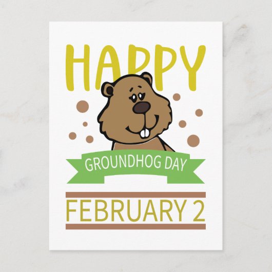 Happy Groundhog's Day 2. Februar Postkarte (Vorderseite)