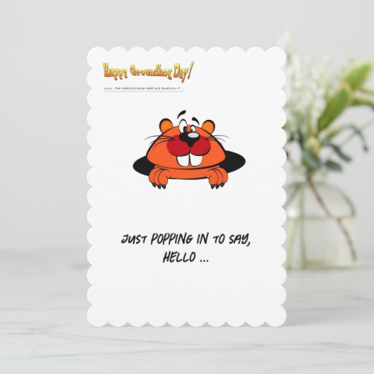 Happy Groundhog's Day Postcard Einladung (Stehend Vorderseite)