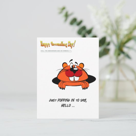 Happy Groundhog's Day Postkarte (Stehend Vorderseite)