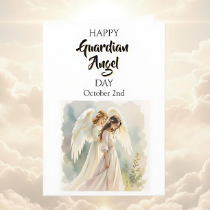 Happy Guardian Angel Day (Kaukasier) Karte