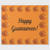 Happy Guavaween Jack-O-Lanterns Wrapping Paper Geschenkpapier (Flach)