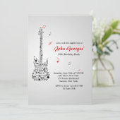 Happy Guitar Einladung (Stehend Vorderseite)