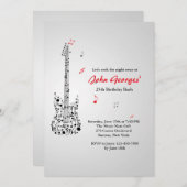 Happy Guitar Einladung (Vorne/Hinten)