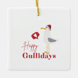 Happy Gullidays Weihnachten Keramikornament