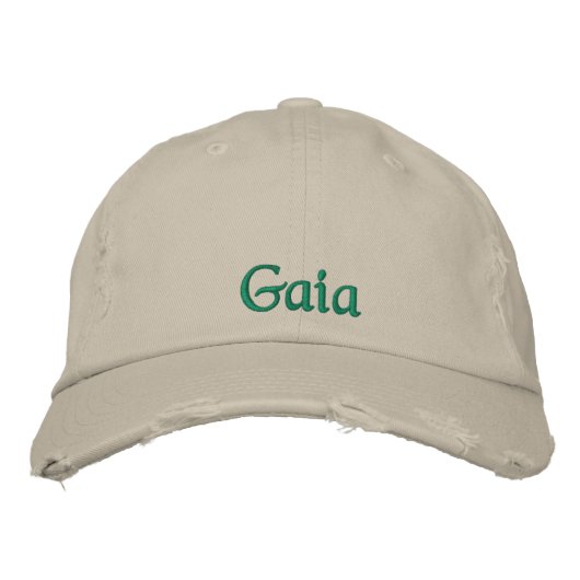 Happy Ha Fun Rustic Stone Green Bestickte Baseballkappe (Vorderseite)