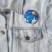 Happy Hal Kürbis Hexen Spuk Haus T-S Button (Beispiel)