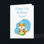 Happy Halb Geburtstag Son Baby Fox mit Geburtstag Karte<br><div class="desc">Dieser süße kleine Babyfox ist bereit,  seinen sechsmonatigen Meilenstein mit einer halben Schokoladenkuche zu feiern. Eine perfekte Karte für die Halbjahresfeier Ihres Sohnes!</div>