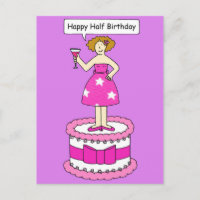 Happy Halb Geburtstagsmutter Stehend auf einen Kuc