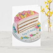 Happy Halb Geburtstagstorte Karte (Gelbe Blume)